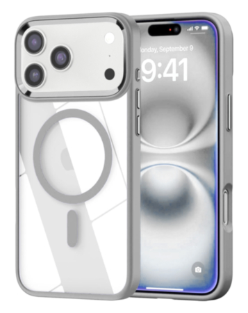 Shiny Magnetic Clear Cases -WHITE for iPhone 17 Pro (Only Ground Shipping)