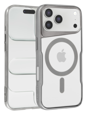 Glossy & Transparent Magnetic Case - SILVER for iPhone 17 Pro (Only Ground Shipping)