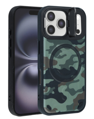 Camo Design Thin Magnetic Case with Camera Stand Kickstand - Style 8 for iPhone 17 Pro (Only Ground Shipping)