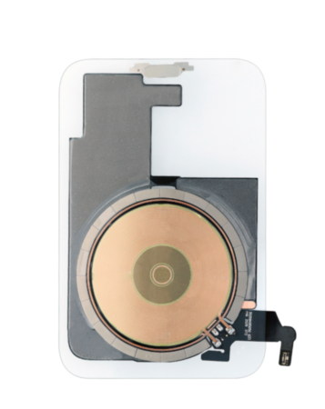 Clear Back Glass w/Frame and Wireless NFC Charging Flex and MagSafe Magnet for iP 17 Pro (NO LOGO) (CLEAR)