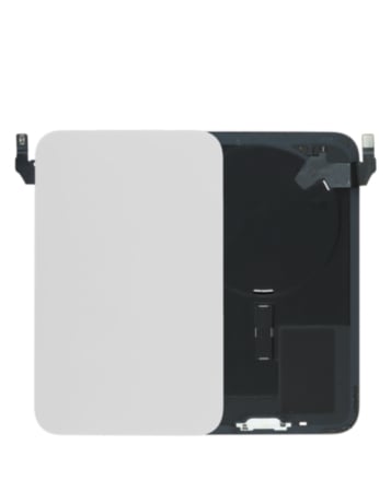 Back Glass with Frame and Wireless NFC Charging Flex and MagSafe Magnet for iPhone 17 Pro Max (NO LOGO) (SILVER)