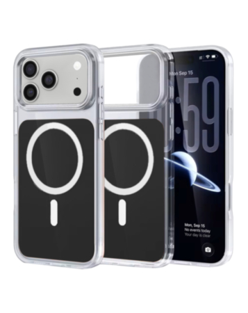 Transparent Magnetic Shockproof Case (BLACK) for iPhone 17 Pro (Only Ground Shipping)
