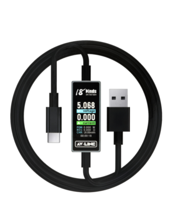 18 Kinds AV-Line Pro 1.2M Intelligent Detection of Charging Data Cable - USB C to A