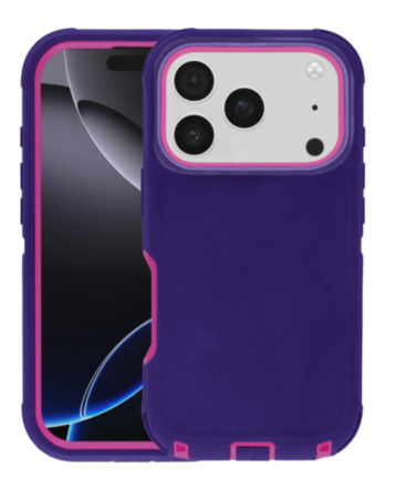 Heavy Duty Case for iPhone 17 Pro / 18 Pro (PURPLE / PINK) (Only Ground Shipping)