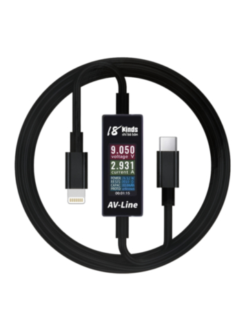 18 Kinds AV-Line Pro 1.2M Intelligent Detection of Charging Data Cable - USB C to L