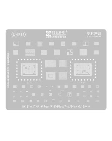 AMAOE BGA Reballing Stencil for iPhone 15 Series - 0.12mm A17 / A16