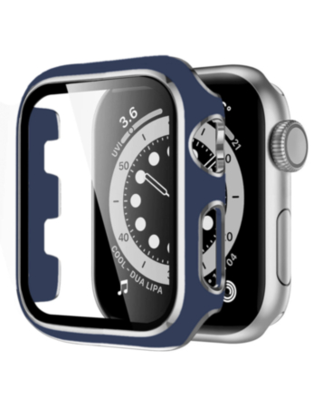 iWatch 42mm Shinny Hard PC Bumper Case - BLUE & SILVER (Only Ground Shipping)