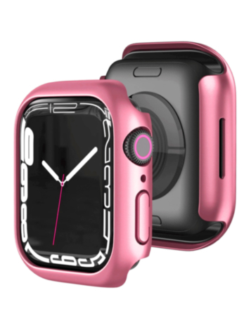 iWatch 45mm Hard PC Bumper Case with Tempered Glass - PINK (Only Ground Shipping)