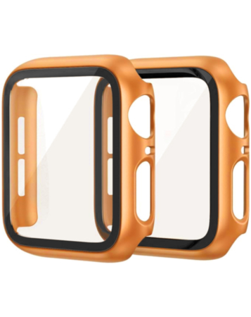 iWatch 46mm Hard PC Bumper Case with Tempered Glass - ORANGE (Only Ground Shipping)