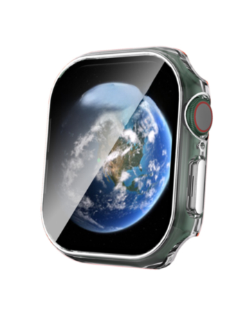 iWatch 46mm (2024) Shinny Hard PC Bumper Case - CLEAR & SILVER (Only Ground Shipping)