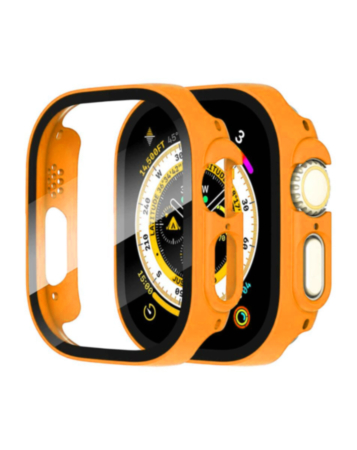 iWatch 49mm Hard PC Bumper Case with Tempered Glass - ORANGE (Only Ground Shipping)