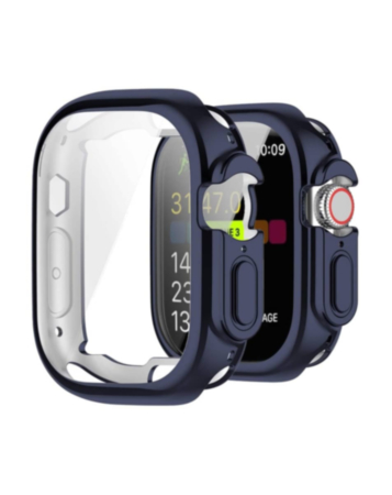 iWatch 49mm Hard PC Bumper Case with Tempered Glass - NAVY BLUE (Only Ground Shipping)
