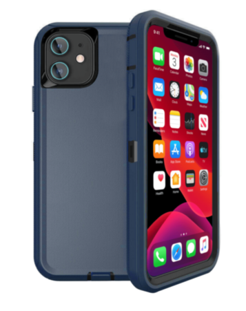 Heavy Duty Case for iPhone 12 Mini (DARK BLUE & BLACK) (Only Ground Shipping)