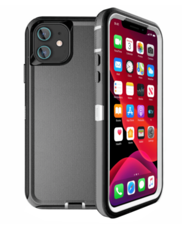 Heavy Duty Case for iPhone 12 Mini (BLACK & WHITE) (Only Ground Shipping)