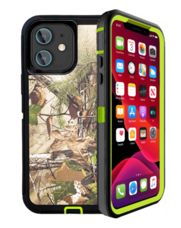 Heavy Duty Case for iPhone 12 Mini (CAMO GREEN) (Only Ground Shipping)
