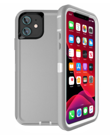Heavy Duty Case for iPhone 12 Mini (GRAY & WHITE) (Only Ground Shipping)