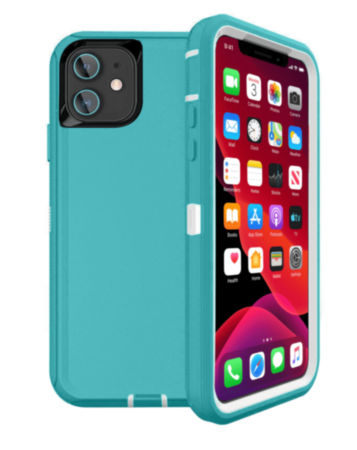 Heavy Duty Case for iPhone 12 Mini (LIGHT TEAL) (Only Ground Shipping)