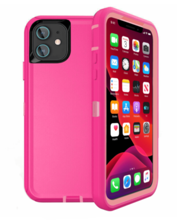 Heavy Duty Case for iPhone 12 Mini (HOT PINK) (Only Ground Shipping)