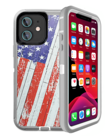 Heavy Duty Case for iPhone 12 Mini (US FLAG) (Only Ground Shipping)