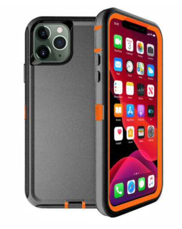 Heavy Duty Case for iPhone 11 Pro (BLACK & ORANGE) (Only Ground Shipping)
