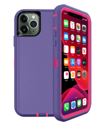 Heavy Duty Case for iPhone 11 Pro (DARK PURPLE & PINK) (Only Ground Shipping)