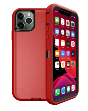 Heavy Duty Case for iPhone 11 Pro (RED & BLACK) (Only Ground Shipping)