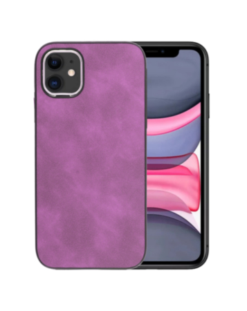 Matte Retro Leather Case - PURPLE for iPhone 11 (Only Ground Shipping)