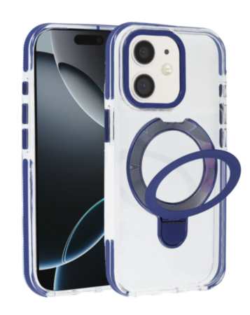 Transparent Case with Wireless Charging Kickstand (BLUE) for iPhone 11 (Only Ground Shipping)