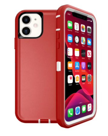 Heavy Duty Case for iPhone 11 (RED & WHITE) (Only Ground Shipping)