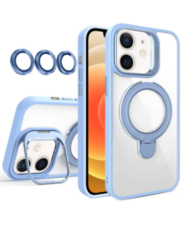 Magnetic Clear Case with 2 Kickstand & Camera Lens - LIGHT BLUE for iPhone 11 (Only Ground Shipping)