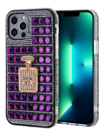 Crystal Stones Case with Perfume Adornment - PURPLE for iPhone 7G / 8G / SE 2020 (Only Ground Shipping)