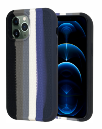 Dual Layer Serrated Case - RAINBOW BLACK for iPhone 11 Pro Max (Only Ground Shipping)