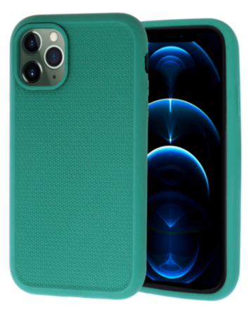 Dual Layer Serrated Case - DARK GREEN for iPhone 11 Pro Max (Only Ground Shipping)