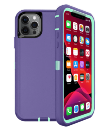 Heavy Duty Case for iPhone 12 Pro Max (PURPLE & TEAL) (Only Ground Shipping)