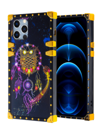 Acrylic Mirror Shiny Scratchproof Square Case with Ring - G155 for iPhone 12 Pro Max (Only Ground Shipping)