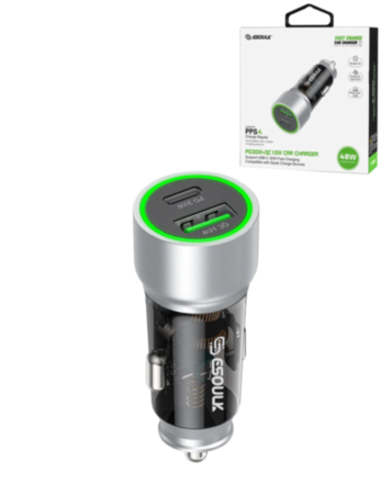 Esoulk PD QC USB A+C Car Charger (SILVER) (48W) (Only Ground Shipping)
