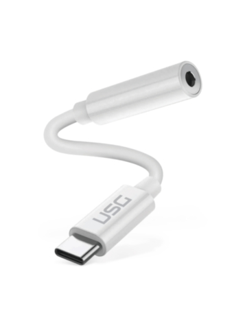 Urban by PowerPeak Sound Gear USB-C to AUX (3.5mm) (WHITE) (Only Ground Shipping)