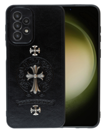 Galaxy A23 4G/5G Leather Case with Metal Ornaments - CROSS (Only Ground Shipping)