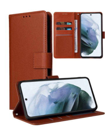 Google Pixel 9 / 9 Pro Leather Wallet Case with Card Slot - BROWN (Only Ground Shipping)
