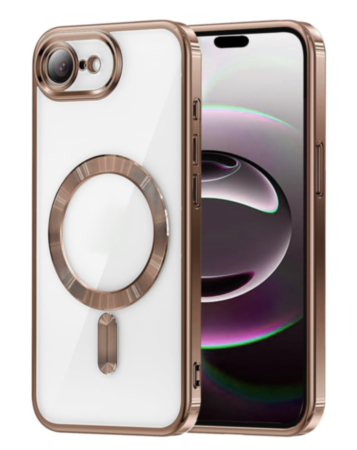 Shiny Wireless Charging Clear Case -GOLD for iPhone 7 (Only Ground Shipping)
