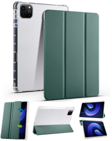 Smart PU Leather Stand (DARK GREEN) for iPad Pro 13 (7th / 2024) with Pen Holder (Only Ground Shipping)