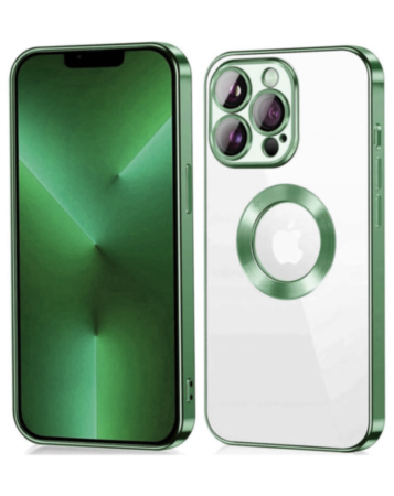 Shiny Wireless Charging Clear Case - DARK GREEN for iPhone 12 / 12 Pro (Only Ground Shipping)
