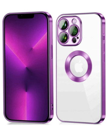 Shiny Wireless Charging Clear Case -PURPLE for iPhone 12/12 PRO (Only Ground Shipping)
