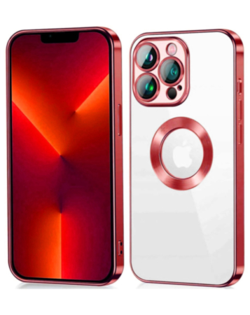 Shiny Wireless Charging Clear Case -RED for iPhone 12/12 PRO (Only Ground Shipping)