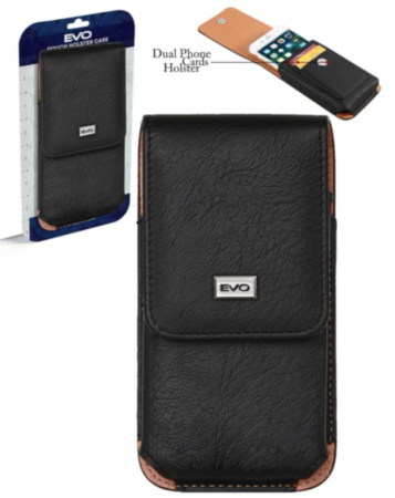 EVO 5.5" Vertical Texture Leather Pouch - BLACK (Only Ground Shipping)
