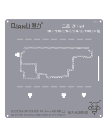 QianLi Bumblebee QS243 Middle Layer Stencil for Galaxy Z Flip 4 F721U/B/N/O/D/W/BE/W7023 (Not Returnable)