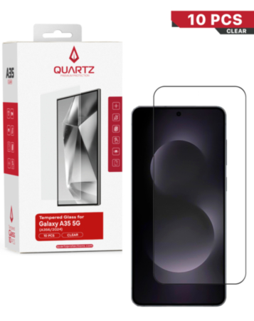 QUARTZ Clear Tempered Glass for Galaxy A35 5G (A356 / 2024) (Pack of 10)