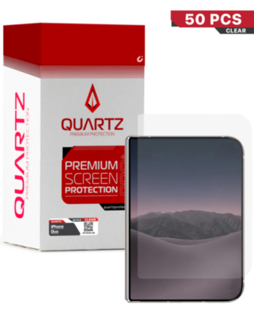QUARTZ Outer Clear Tempered Glass for iPhone Duo (50 Pack)