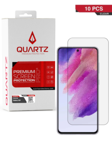 Buy the QUARTZ Clear Tempered Glass for Galaxy S21, Pack of 10.
