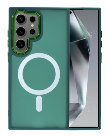 Galaxy S22 Ultra New Magnetic Wireless Charging Case - DARK GREEN (Only Ground Shipping)